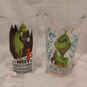 Set of 2 Christmas Grinch Glasses